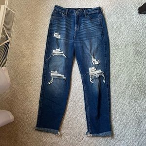 Hollister high rise distressed mom jean